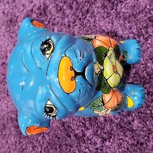 MEXICAN TALAVERA Pottery Bulldog Cookie Jar Rare